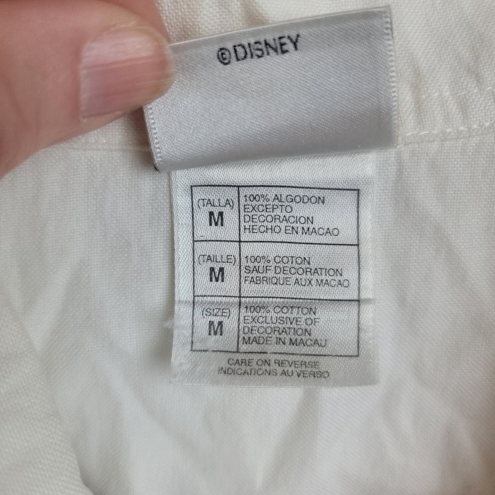 Vintage Disney Store White Button Up Shirt size M - Picture 5 of 8